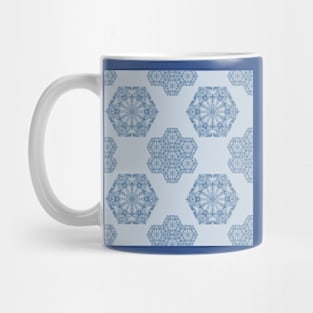 Seamless repeating pattern in blue Mug